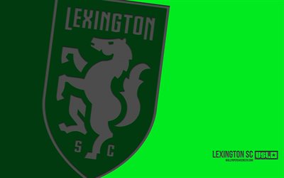 lexington sc logo, 4k, grüner hintergrund, kohlenstoffkunst, usl, lexington sc emblem, american soccer club, united soccer league, usa, lexington fc, fußball, lexington sc, usl  meisterschaft