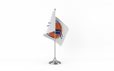 4k, South Aegean table flag, white background, South Aegean flag, table flag of South Aegean, regions of Greece, South Aegean flag on metal stick, flag of South Aegean, Greece, South Aegean