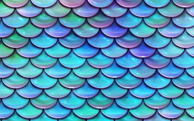 blå skalor textur, 4k, makro, fiskvåg, 3d  strukturer, naturliga strukturer, blå skalor bakgrunder, blå skalor strukturer