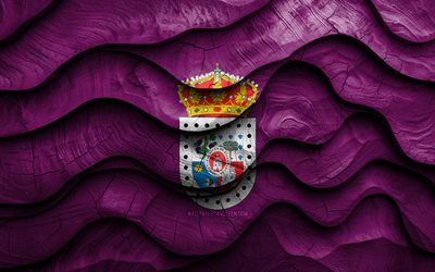 4k, Soria flag, Provinces of Spain, wooden 3D waves flags, Day of Soria, flag of Soria, Spain, Soria wooden flag, Europe, spanish provinces, Soria