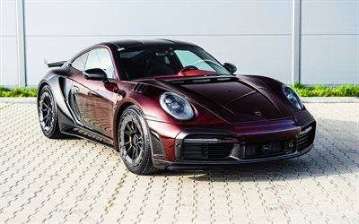 4k, TopCar Porsche 911 Turbo S Stinger GTR, supercars, tuning, 2024 cars, TopCar, Porsche 911 Turbo S, german cars, Porsche