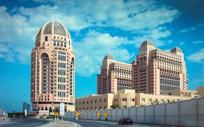 doha, qatar, pilvenpiirtäjät, moderni arkkitehtuuri, st regis doha