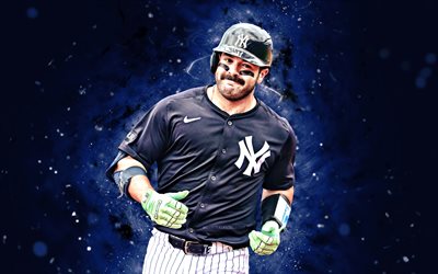 austin wells, 4k, mavi neon işıklar, new york yankees, mlb, amerikan beyzbol oyuncuları, austin wells 4k, beyzbol, major league beyzbol, ny yankees, austin wells yankees