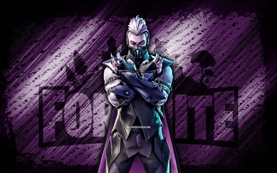 Sanctum Fortnite, 4k, violet diagonal background, grunge art, Fortnite, artwork, Sanctum Skin, Fortnite characters, Sanctum, Fortnite Sanctum Skin