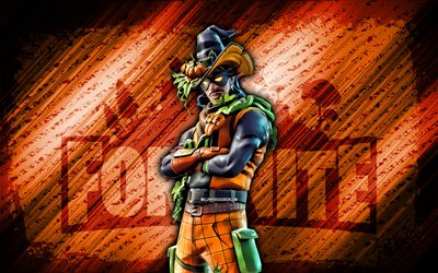 Patch Patroller Fortnite, 4k, orange diagonal background, grunge art, Fortnite, artwork, Patch Patroller Skin, Fortnite characters, Patch Patroller, Fortnite Patch Patroller Skin