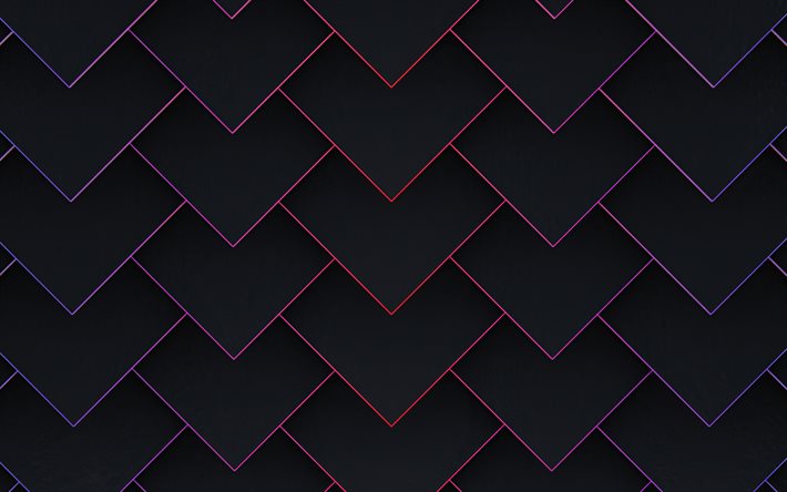 svarta pilar, 4k, nedåtpilar, geometriska former, vektortexturer, pilmönster, geometriska mönster, bakgrund med pilar, 3d-texturer