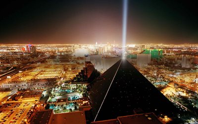 Las Vegas, Luxor, gece, Amerika, Nevada, ABD