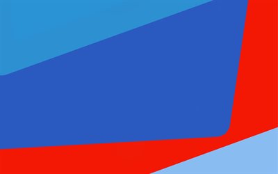material design, 4k, geometry, blue and red, colorful backgrounds, geometric art, creative, geomteric shapes, colorful material design, abstract art