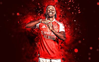 eberechi eze, 4k, rote neonlichter, arsenal fc, premier league, englische fußballer, eberechi eze 4k, fußball, arsenal, eberechi eze arsenal