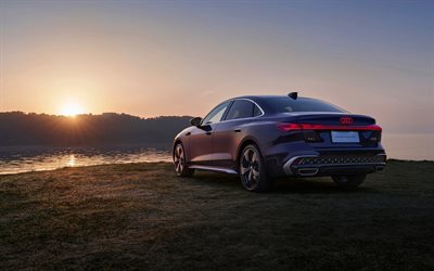 4k, audi a5l, atardecer, 2025 autos, visión trasera, cn spec, b10, 2025 audi a5l, audi a5 b10, autos alemanes, audi