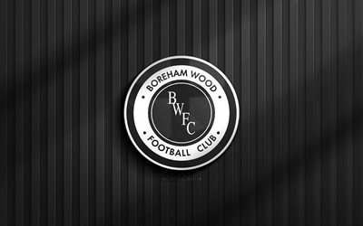 4k, boreham wood fc 3d logo, lega nazionale, sfondo 3d nero, calcio, emblema di boreham wood fc, logo boreham wood fc, boreham wood fc, club di calcio inglese, boreham wood