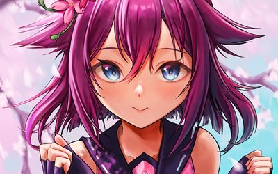 Sakura Chiyono O, 3D art, manga, Uma Musume, purple eyes, Uma Musume Pretty Derby, portrait, Uma Musume characters, Sakura Chiyono O Uma Musume