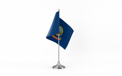 4k, アイダホテーブルフラグ, 白色の背景, アイダホフラグ, アイダホ州のテーブルフラグ, メタルスティックのアイダホフラグ, アイダホ州の旗, アメリカの国旗, アイダホ, アメリカ合衆国