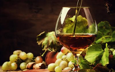 vitt vin, vinkällare, sidosidor, vita druvor, vingård, vin, frukt, vinkoncept