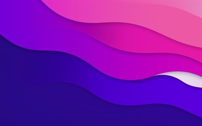sfondo delle onde viola, sfondo onde 3d, 3d art, onde, onde rosa, onde viola, ondate texture