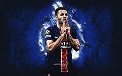 goncalo ramos, psg, calciatore portoghese, sfondo di pietra blu, paris saint germain, ligue 1, francia, calcio