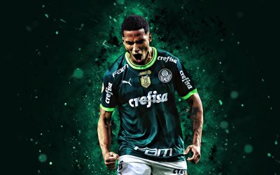 Murilo, 4k, green neon lights, SE Palmeiras, Brazilian Serie A, Brazilian footballers, Murilo 4K, football, soccer, Sociedade Esportiva Palmeiras, Palmeiras FC, Murilo Palmeiras