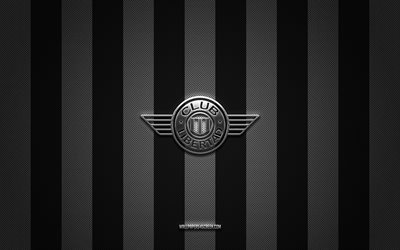 logotipo de club libertad, equipo de fútbol paraguayo, división de primeras paraguayan, fondo de carbón blanco negro, club libertad emblema, fútbol americano, club libertad, paraguay, logotipo de club libertad metal, libertad asunción