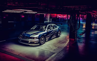 2005, BMW M3 GTR, Need for Speed, E46, top view, exterior, BMW M3 tuning, German cars, BMW