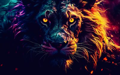 faccia del leone, arte, leone disegnato, arte creativa, muszza di lion, lions, predatori