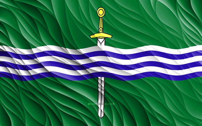 4k, bandiera di peterborough, bandiere 3d ondulate, città canadesi, giorno di peterborough, onde 3d, città del canada, peterborough, canada