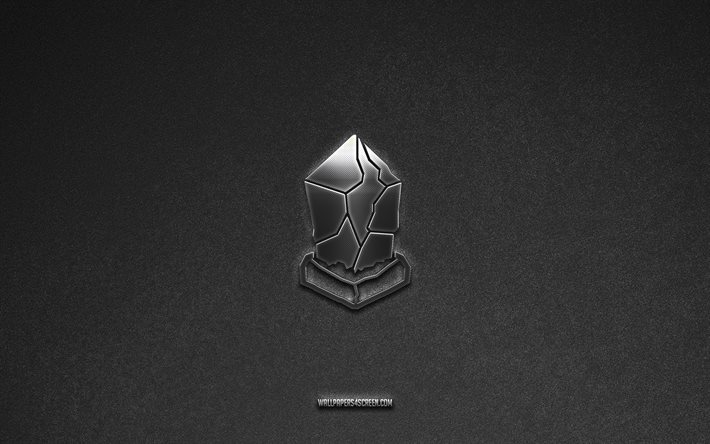 Lisk logo, cryptocurrency, gray stone background, Lisk emblem, cryptocurrency logos, Lisk, cryptocurrency signs, Lisk metal logo, stone texture