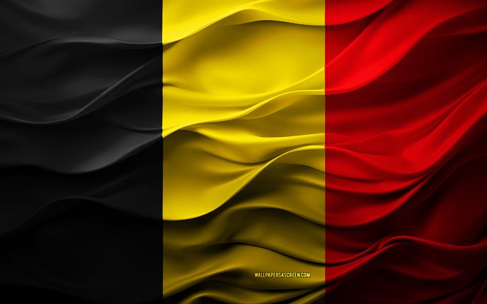 4k, bandera de bélgica, países europeos, bandera 3d bélgica, europa, textura 3d, día de bélgica, símbolos nacionales, arte 3d, bélgica, bandera belga