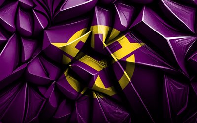 bandera de okayama, 4k, textura creativa 3d, bandera 3d de okayama, prefecturas japonesas, japón, bandera de oyama, arte 3d, bandera de la prefectura de okayama, okayama