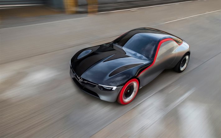 speed, 2016, Opel GT Concept, supercars, blur