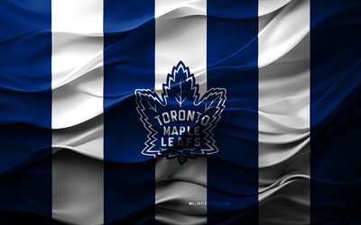 4k, Toronto Maple Leafs logo, blue white 3d background, Toronto Maple Leafs emblem, Canadian hockey team, Toronto Maple Leafs flag, 3d texture, NHL, USA, Toronto Maple Leafs, hockey