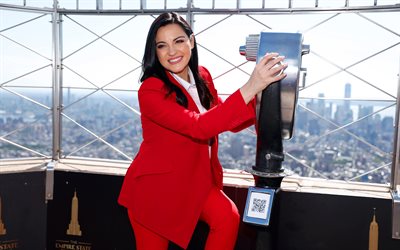 Maite Perroni, 4k, red suit, mexican actress, movie stars, Hollywood, beauty, mexican celebrity, popular actress, Maite Perroni photoshoot