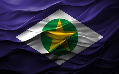 4k, mato grosso, stater i brasilien, 3d mato grosso  flagga, brasilien, mato grosso  flagga, 3d  konsistens, brasilianska nationella symboler, 3d  konst