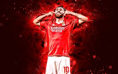 4k, orkun kokcu, celebración personal, fondo abstracto rojo, benfica fc, primeira liga, futbolistas turcos, orkun kokcu 4k, luces de neón rojo, fútbol americano, fútbol, liga portugal, orkun kokcu benfica, sl benfica