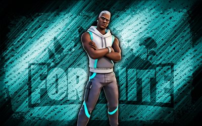 syncopator white fortnite, 4k, fondo diagonal verde, arte grune, fortnita, obra de arte, piel del sincopador blanco, personajes de fortnite, sincopador blanco, piel del sincopador blanco fortnite