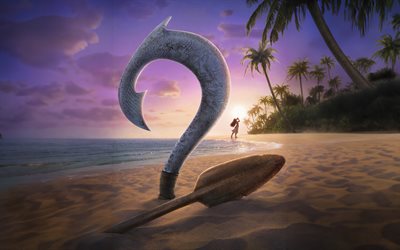moana 2 logo, 4k, 3d animation, 2024 film, disney, poster, fan art, moana 2
