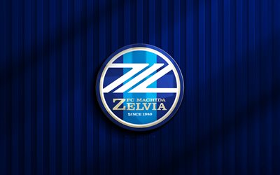 4k, FC Machida Zelvia 3D logo, J1 League, blue 3D background, soccer, FC Machida Zelvia emblem, FC Machida Zelvia logo, FC Machida Zelvia, football, japanese football club, Machida Zelvia FC
