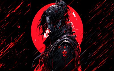 Itachi Uchiha, 4k, abstract art, Naruto, night, Uchiha clan, manga, Naruto characters, red eyes, protagonist, Uchiha Itachi, artwork, Itachi Uchiha Naruto