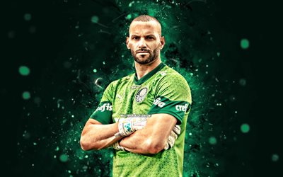 weverton, 4k, vihreät neonvalot, palmeiras, brasilialainen serie a, brasilialaiset jalkapalloilijat, weverton 4k, se palmeiras, weverton pereira da silva, palmeiras fc, maalivahti, weverton palmeiras