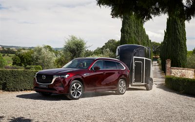 4k, Mazda CX-80 e-Skyactiv PHEV AWD, motorhome, crossovers, 2025 cars, Takumi, EU-spec, Black Mazda CX-80, 2025 Mazda CX-80, japanese cars, Mazda CX-80, Mazda