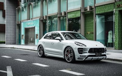 mz speed ​​porsche macan turbo luv line, straße, 2016 autos, stimmung, 95b, mz  geschwindigkeit, weißer porsche macan, 2016 porsche macan, deutsche autos, porsche