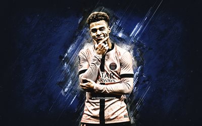 désir doue, paris saint germain, footballeur français, psg, fond de pierre bleue, grunge, uniforme psg rose, ligue 1, france, football, désir doue psg