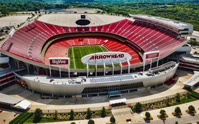 4k, 화살촉 경기장, nfl, 캔자스 시티 족장 경기장, 내셔널 풋볼 리그, 2026 fifa 월드컵 경기장, 캔자스 시티 족장, 항공보기, 미국 경기장, 캔자스 시티, 미주리, 미국