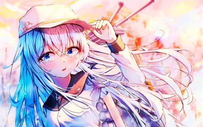 hibiki, 4k, collezione kantai, manga, arte astratta, verniy, personaggi anime, personaggi della collezione kantai, collezione verniy kantai, collezione hibiki kantai
