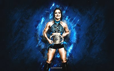 lyre valkyrie, wwe, lutteur américain, fond de pierre bleue, champion de la wwe, lyra valkyria avec ceinture, art grunge, lutteur lyra valkyria, usa, lutte, aoife marie cusack, lyra valkyria wwe, divertissement de lutte mondiale