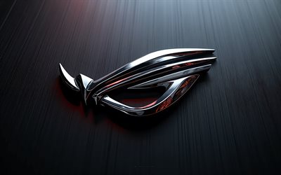 asus rog metalllogotyp, 4k, svart elegant bakgrund, asus rog emblem, asus rog svart skylt, asus rog logotyp, svart bakgrund, asus rog, republic of gamers, rog logotyp, rog