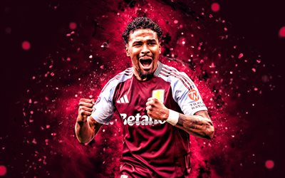 ian maatsen, 4k, lila neonlichter, aston villa, premier league, niederländische fußballer, ian maatsen 4k, fußball, aston villa fc, ian maatsen aston villa