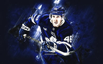 alex steeves, toronto maple leafs, amerikansk hockeyspelare, blå stenbakgrund, grunge konst, nhl, usa  hockey, alex steeves toronto maple leafs