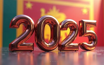 2025 스리랑카, 4k, 스리랑카의 깃발, 스리랑카로 여행 2025로 여행, 창조적 인 예술, 스리랑카 2025 자리, 3d 아트, 스리랑카 깃발, 2025 3d 자리, 2025 개념