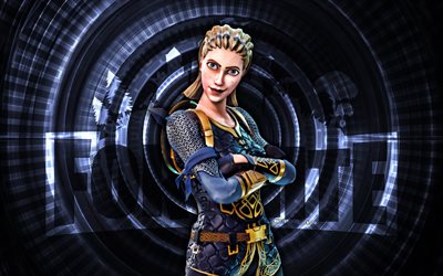 highland warrior fortnite, 4k, fond en spirale gris, fortnite, créatif, peau guerrière des hautes terres, peau de guerrier des hauts terres de fortnite, highland warrior, personnages fortnite