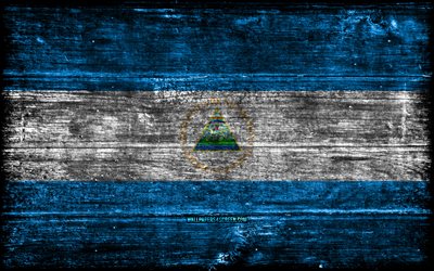 nicaragua träflagga, 4k, träregra flaggor, nordamerikanska länder, nicaragua, nordamerika, nicaraguan flagga, nicaraguan nationella symboler, nicaragua flagga
